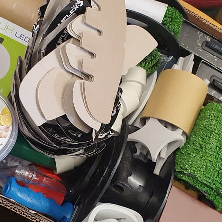 A typical creative box with various items.